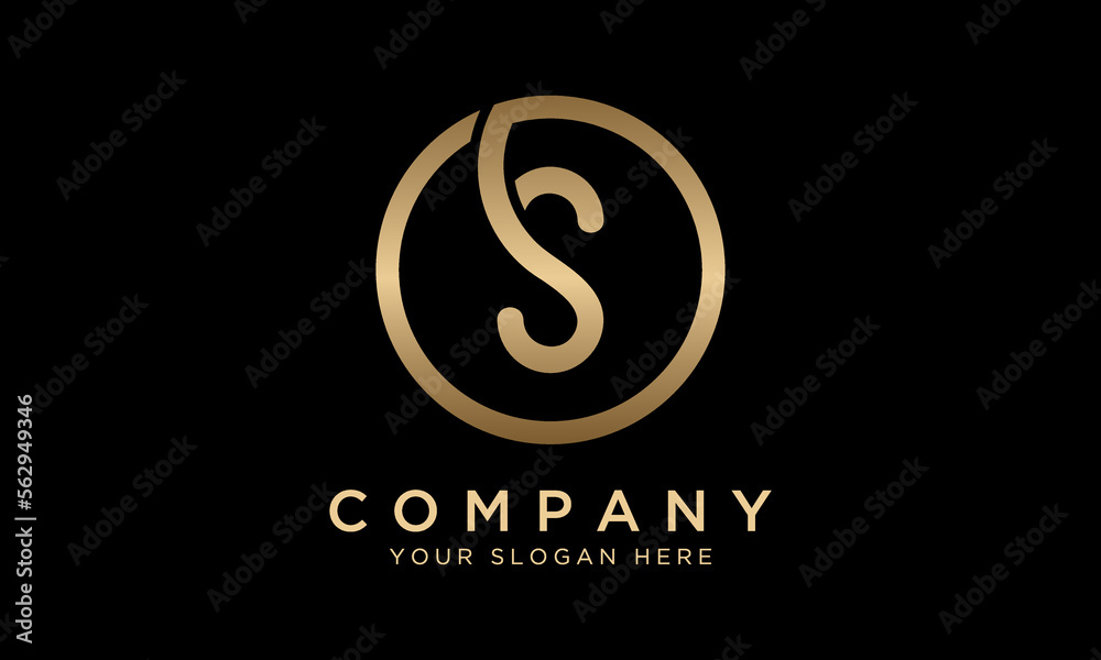 S Letter Logo With Circle Shape. Modern Unique Creative S Logo Design Vector Template. Elegant Identity Design In  Gold Color.