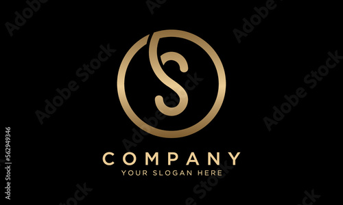 S Letter Logo With Circle Shape. Modern Unique Creative S Logo Design Vector Template. Elegant Identity Design In Gold Color.