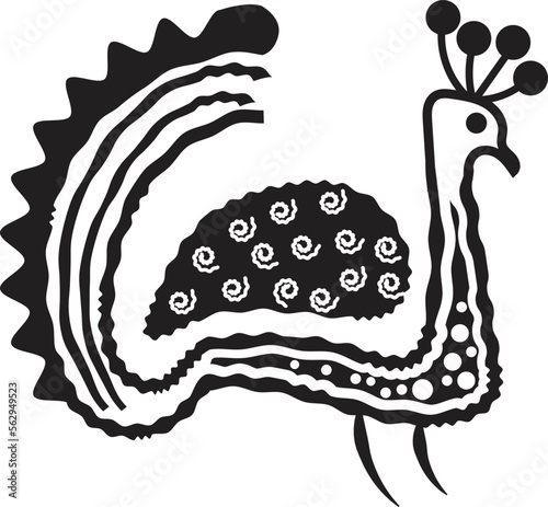 Hand-drawn traditional ancient tribal folk art, India. Pictorial language depicting the rural life of the inhabitants of India. seamless pattern for textiles, wrapping paper, or backgrounds