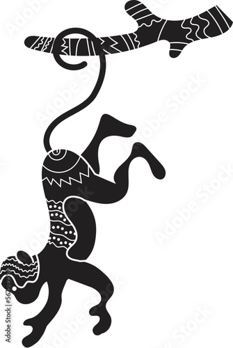 Hand-drawn traditional ancient tribal folk art, India. Pictorial language depicting the rural life of the inhabitants of India. seamless pattern for textiles, wrapping paper, or backgrounds