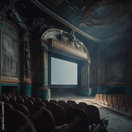 cinema or theater hall after show. Generative AI