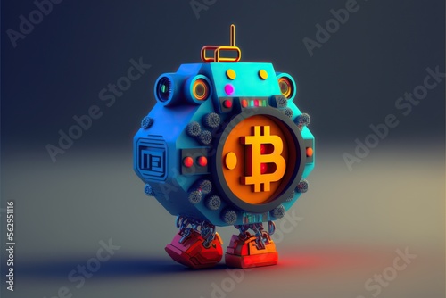 cute little bitcoin robot