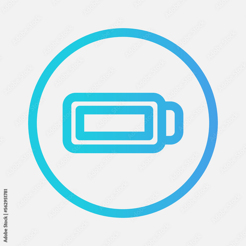 Full battery icon in gradient style about essentials, use for website mobile app presentation
