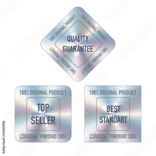 Holographic gradient square labels