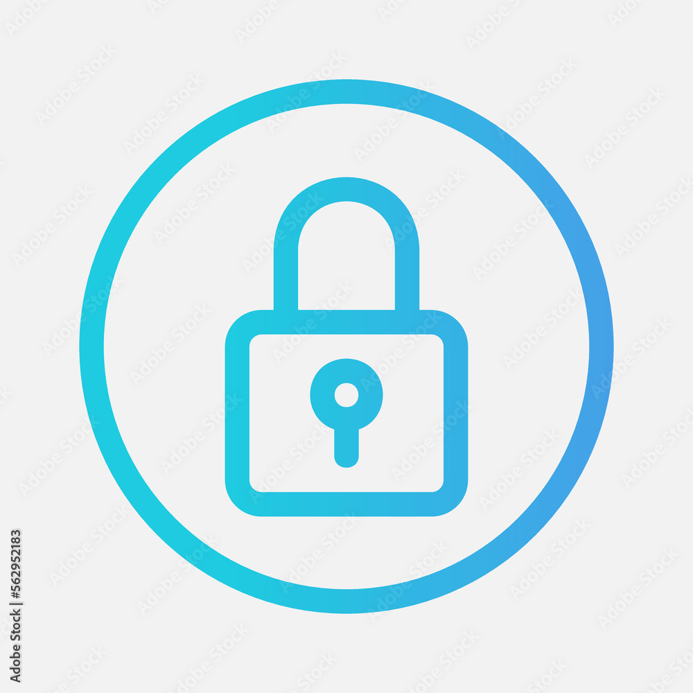 Padlock icon in gradient style about essentials, use for website mobile app presentation Padlock icon in gradient style about essentials, use for website mobile app presentation