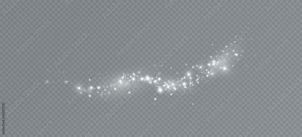 Light effect with glitter particles.Christmas dust.White sparks shine with special light.