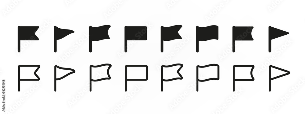 Set of flag icons flat illustration