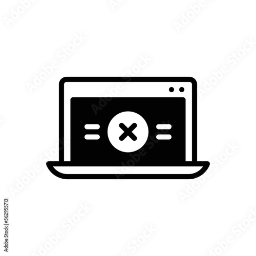 Black solid icon for denied