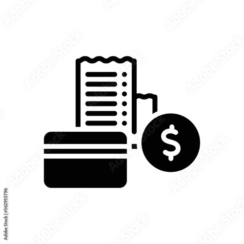 Black solid icon for payment
