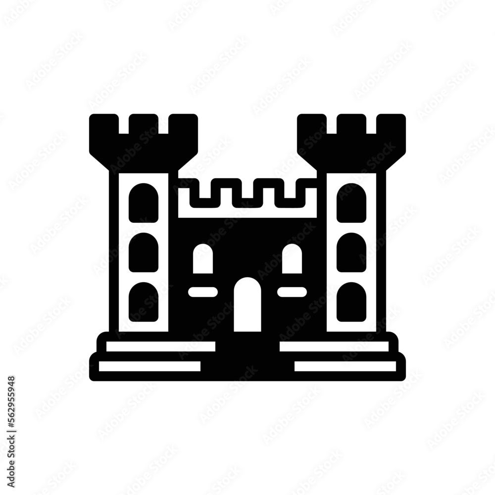 Black solid icon for castle Black solid icon for castle