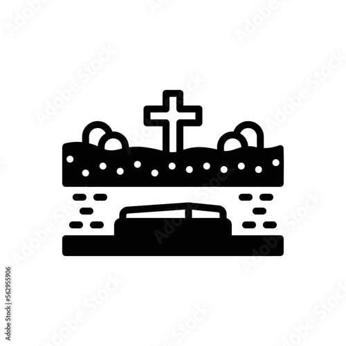 Black solid icon for buried