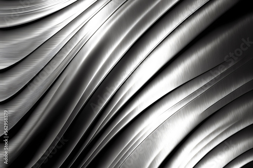 metallic stripes, chrome silver surface graphic texture background, generative ai