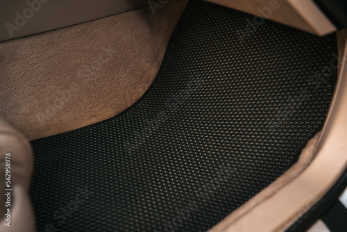 Obraz na plátně eva floor mats car mats close up macro graphite gray