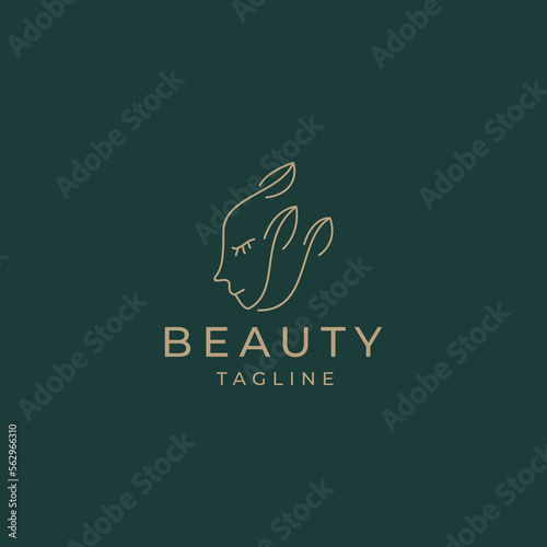 Beauty logo nature woman logo design template