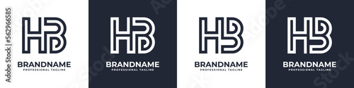 Letter HB or BH Global Technology Monogram Logo, suitable for any business with HB or BH initials.