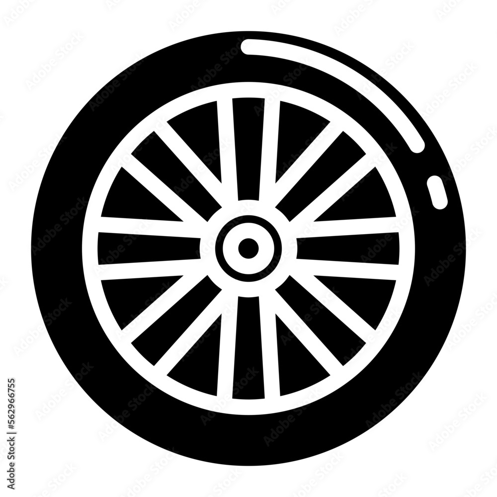 Fototapeta premium scooter tire glyph 