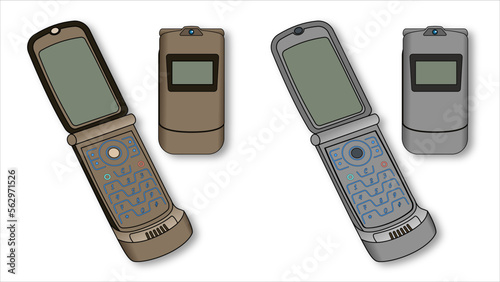 old mobile phone vector. old keypad phones, nostalgia vector objects set.