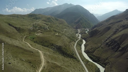 Caucasus, North Ossetia. Digoria Gorge. Valley of the river Urukh. photo