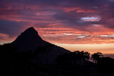 Lion's Head mountain in Cape Town at sunset, South Africa