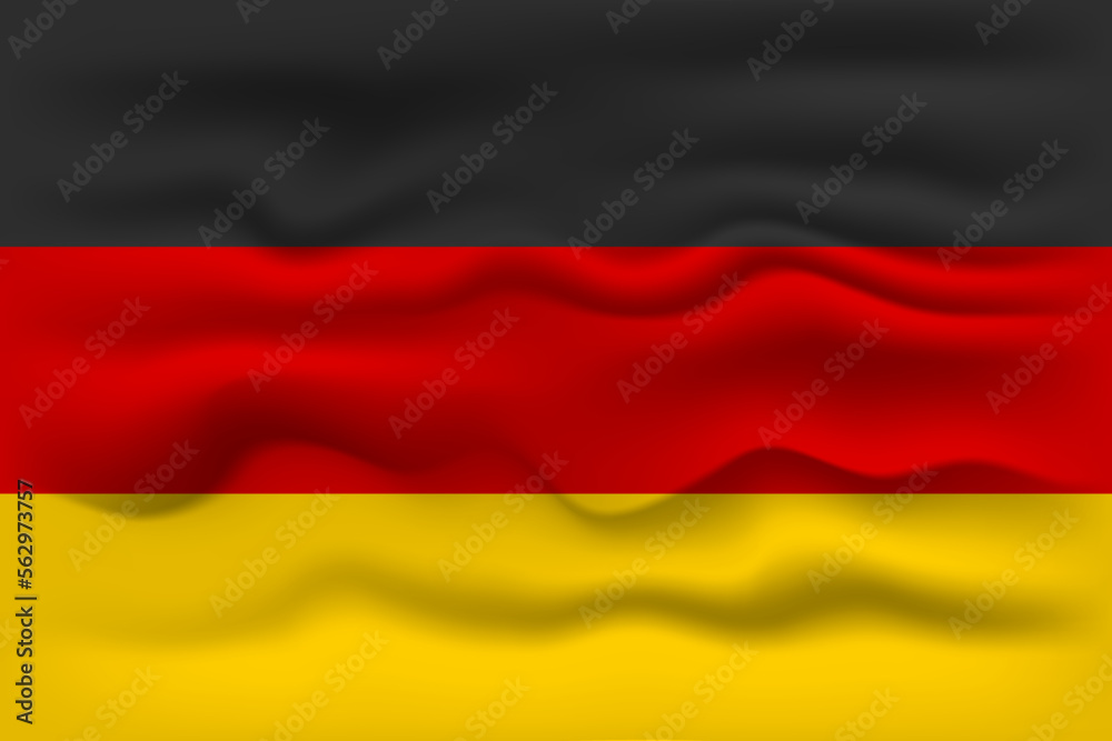 Waving flag of the country Germany. Vector illustration. Waving flag of the country Germany. Vector illustration.