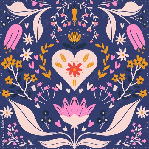 Valentine's day, February 14. illustrations of love, valentine, flowers. Drawings for postcard, card, congratulations and poster.