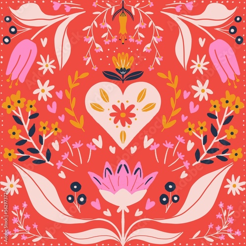 Valentine's day, February 14. illustrations of love, valentine, flowers. Drawings for postcard, card, congratulations and poster.