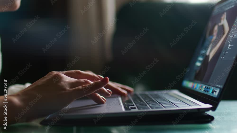 Programmer designer photographer freelancer scrolls through feed social networks selects photos processing reads book training material online university, search material interest, view financial data
