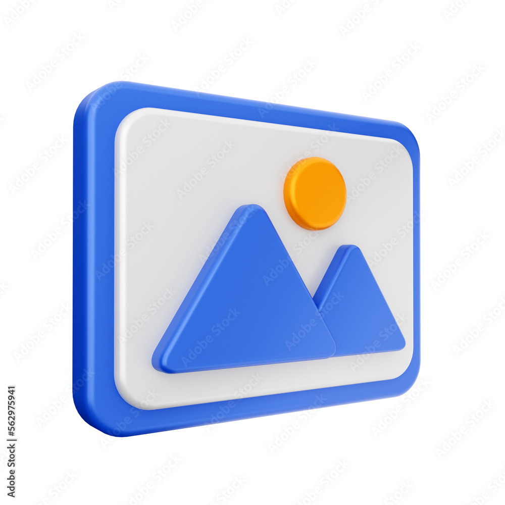 3d image picture icon illustration render 3d image picture icon illustration render