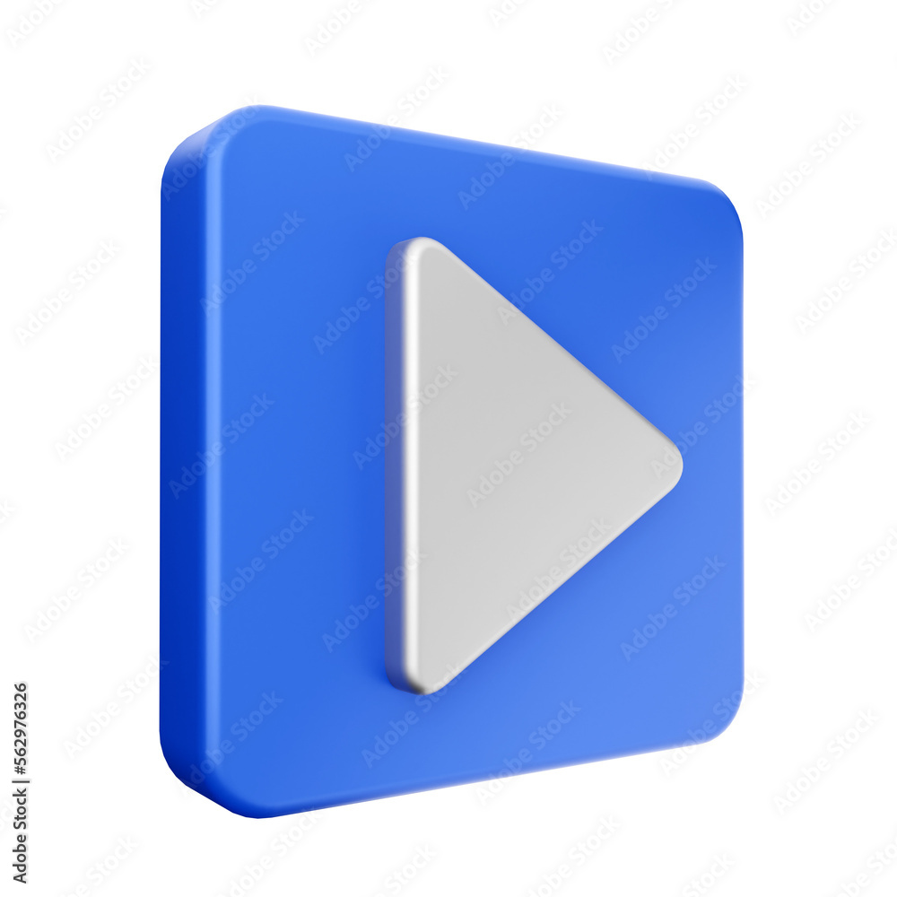 3d video player icon illustration render 3d video player icon illustration render
