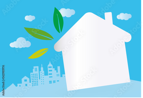 Habitat et transition énergétique, concept maison avec espace vide pour du texte