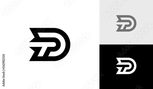 Letter DT or TD initial monogram logo design vector photo