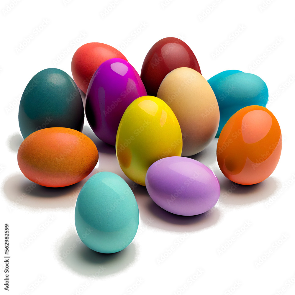 easter eggs isolated on white