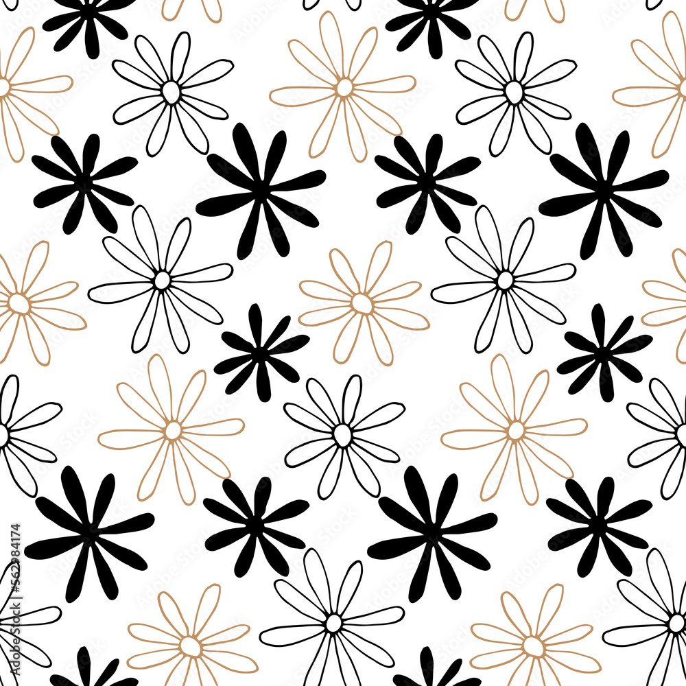 Daisy flower seamless pattern, pastel color background Daisy flower seamless pattern, pastel color background