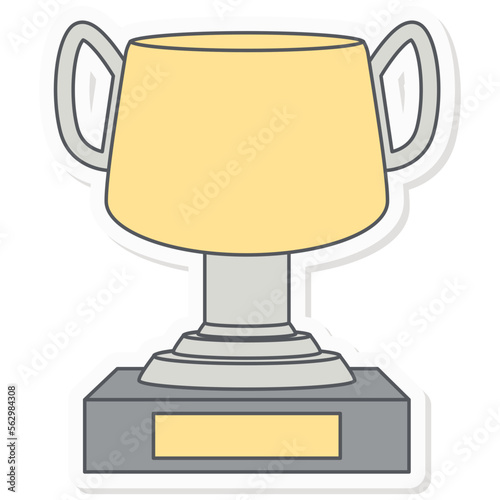 Striving Achievement Trophy Infographics Sticker Company Budget Presentation Icon