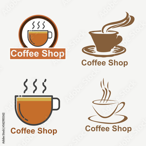 Coffee Shop Logos  vector illustration  emblem set design on white background