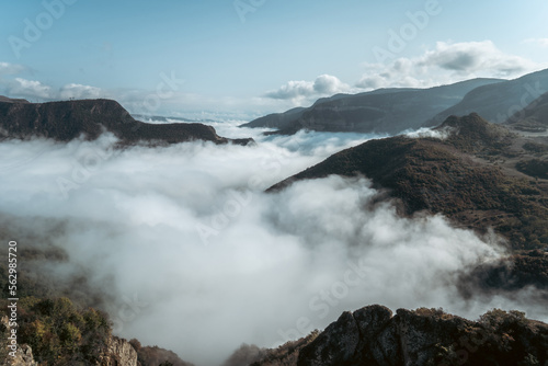 Mountains and fog