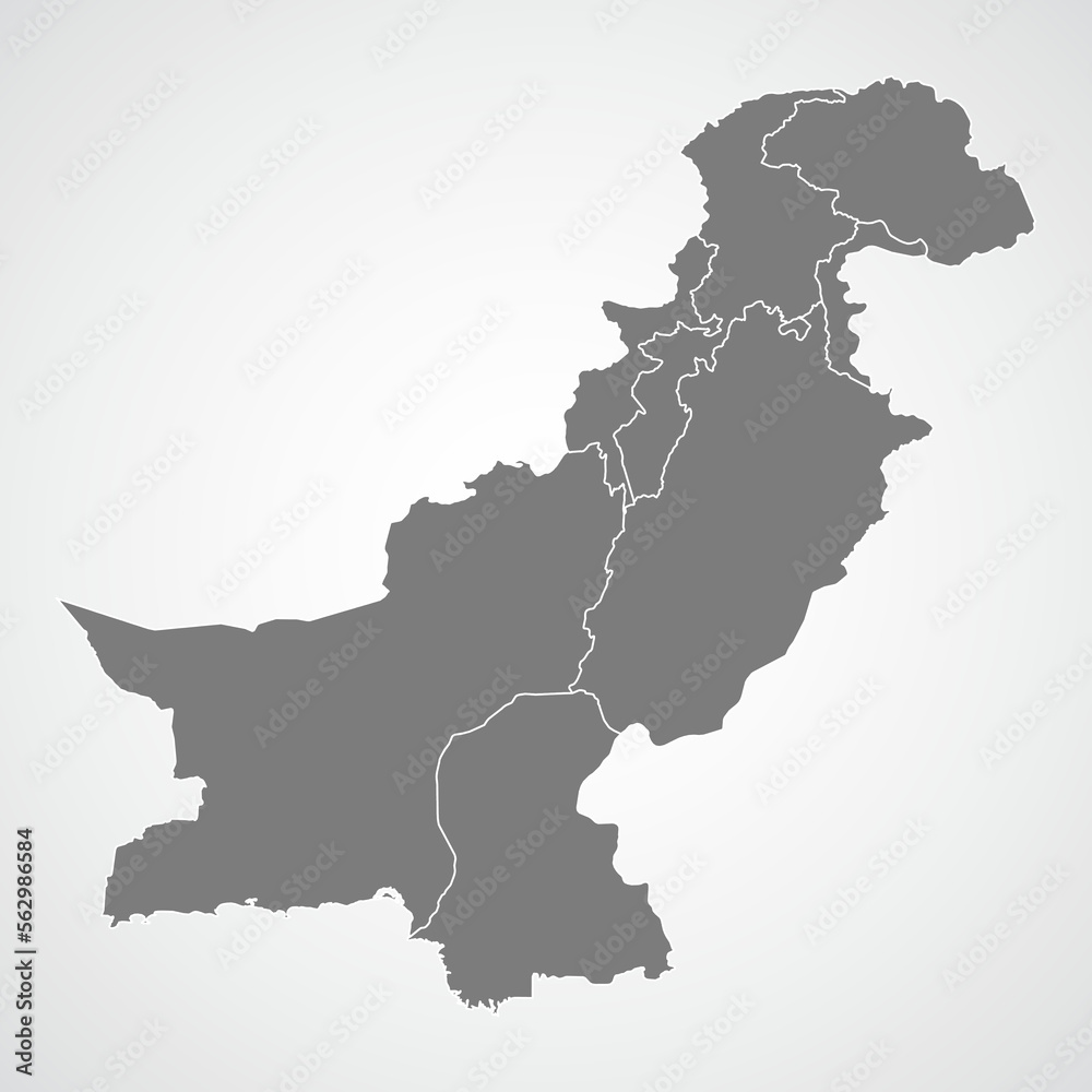 Pakistan map with gray tone color on isolated background Pakistan map with gray tone color on isolated background