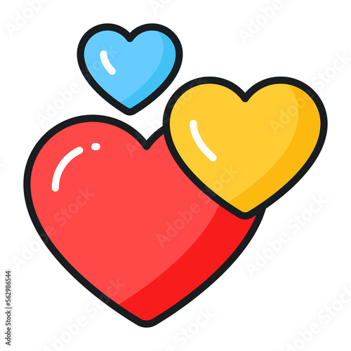 Hearts vector design in trendy style, love and romance