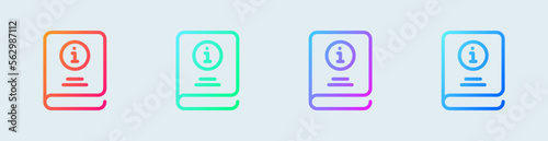 Guide line icon in gradient colors. User manual signs vector illustration.
