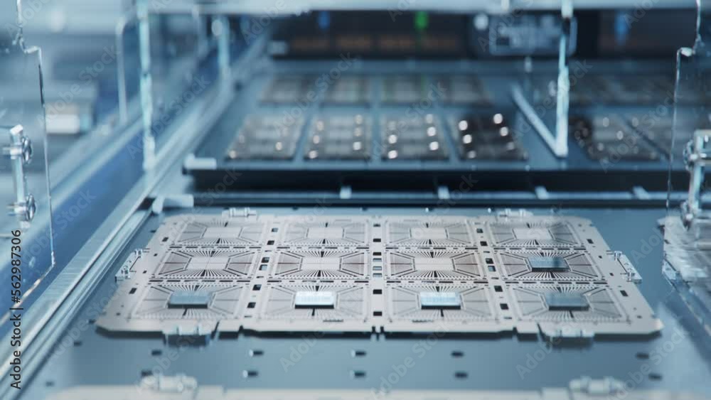 Extracted from Semiconductor Wafer Silicon Dies are being Attached to