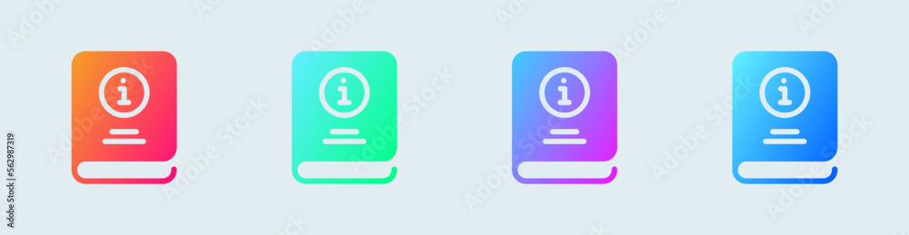 Obraz premium Guide solid icon in gradient colors. User manual signs vector illustration.