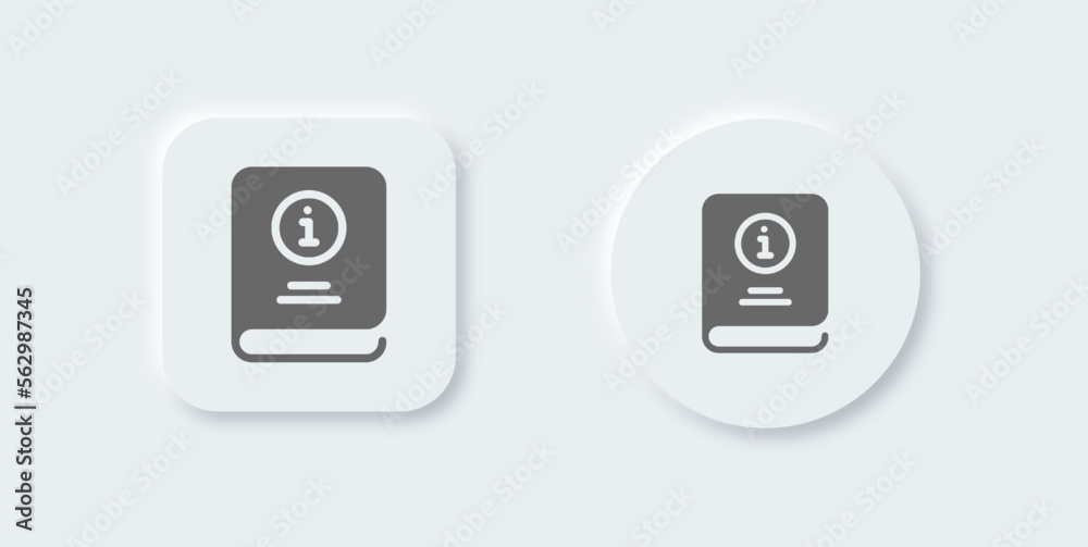 Guide solid icon in neomorphic design style. User manual signs vector illustration. Guide solid icon in neomorphic design style. User manual signs vector illustration.
