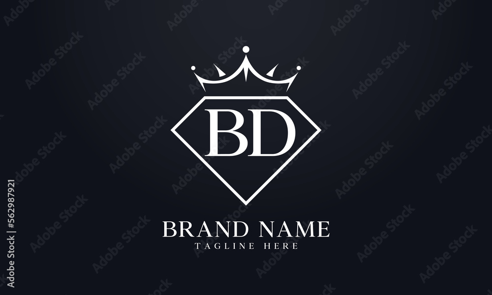 Diamond crown vector. Luxury queen logo for jewelry vector with letters Diamond crown vector. Luxury queen logo for jewelry vector with letters