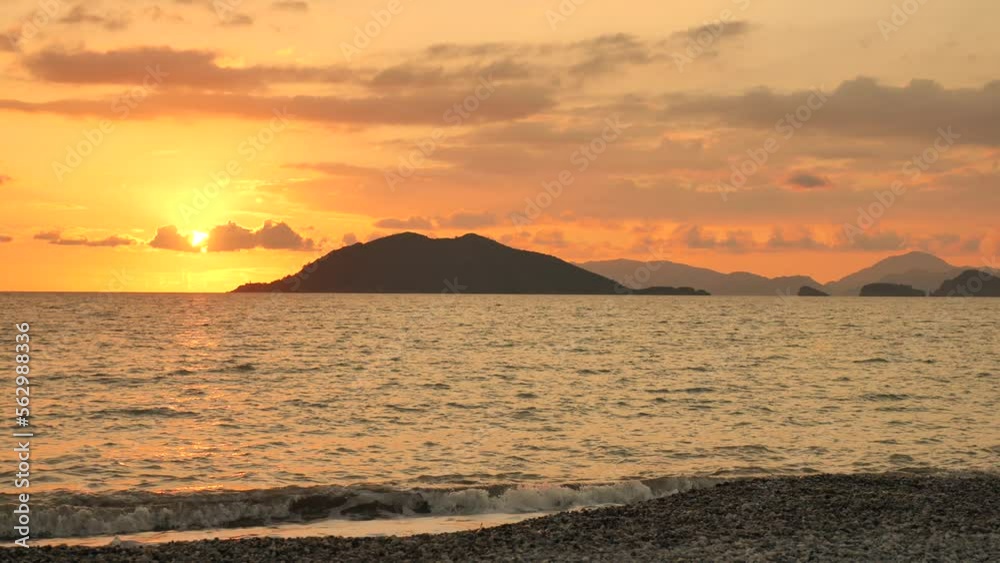 sunset on calis beach fethiye turkey touristic mediterranean town sunset on calis beach fethiye turkey touristic mediterranean town