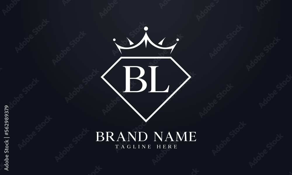 Diamond crown vector. Luxury queen logo for jewelry vector with letters Diamond crown vector. Luxury queen logo for jewelry vector with letters