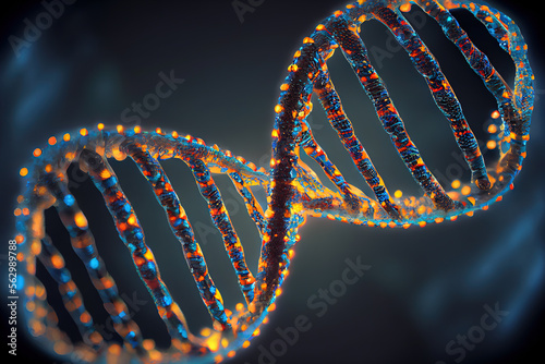 Abstract DNA molecule background, Generative AI