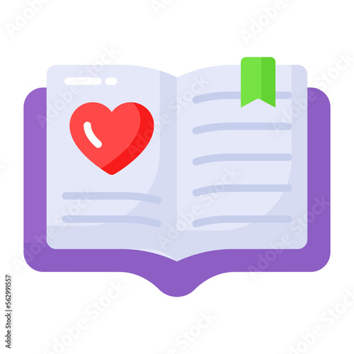 Premium vector design of romantic book, easy to edit