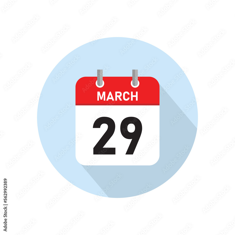 March 29 Concept Design. Vector Illustration.