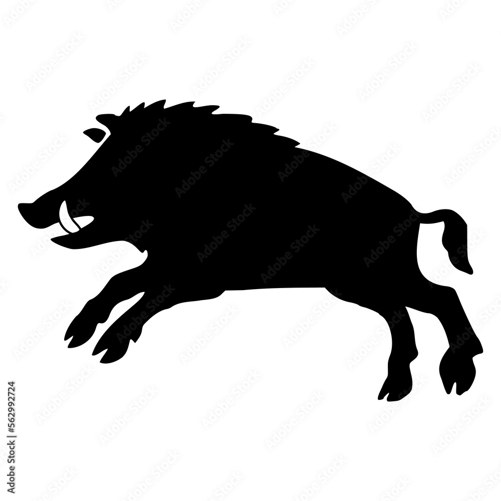 Logo heráldica con silueta de jabalí medieval Logo heráldica con silueta de jabalí medieval