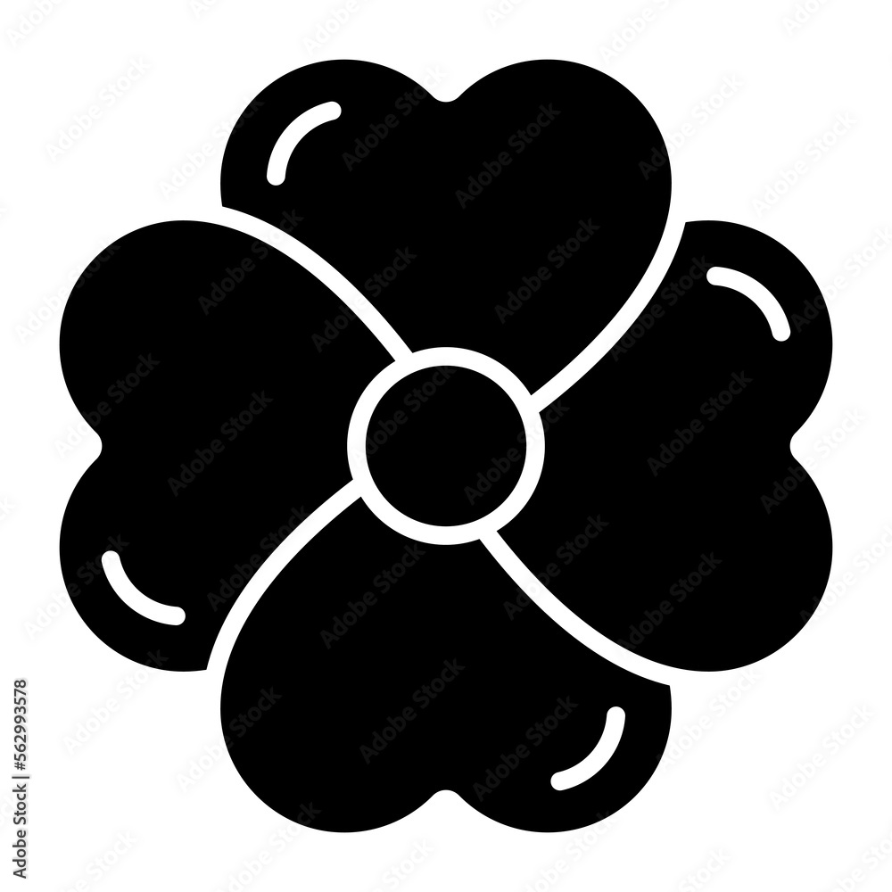 Heart shaped leaf vector of lucky flower, clover leaf Heart shaped leaf vector of lucky flower, clover leaf
